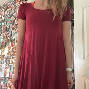 red short sleeve dress